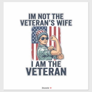 Sticker Je suis la conception de femme patriotique vétéran