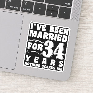 Sticker Je suis marié depuis 34 ans Mari Femme Couple
