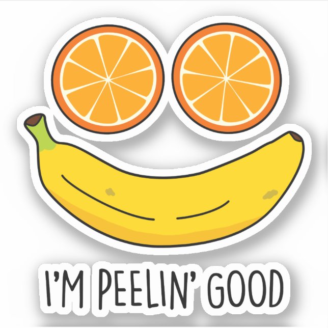 Sticker Je suis Peelin Bon Amusant Fruit Pun (Devant)