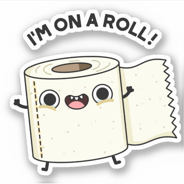 Sticker Je suis sur un rouleau amusant jeu de papier toile (Devant)