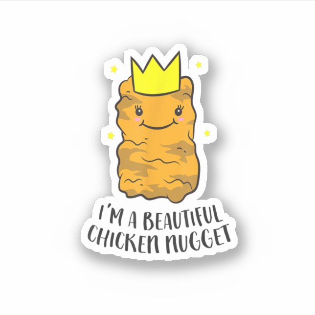 Sticker Je suis Un Beau Poulet Nugget Drôle Poulet Nugge (Devant)