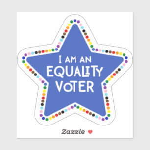 Sticker Je suis un électeur d'égalité ! LGBTQ+ Rainbow Sta