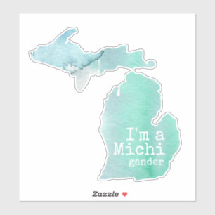 Sticker Je suis un Michigander aquarelle Silhouette State