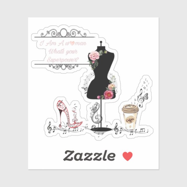 STICKER JE SUIS UNE FEMME (Feuille)