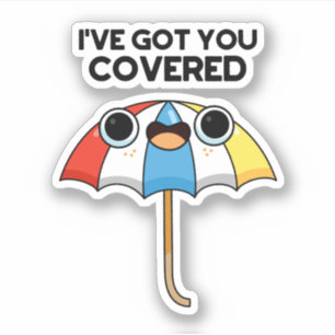 Sticker Je t'ai couvert un jeu de parapluies amusant