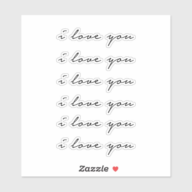 Sticker Je t'aime (Feuille)