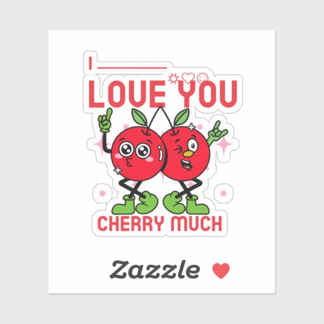 Sticker Je T'Aime Beaucoup Cherry (Feuille)