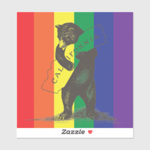 Sticker Je t'aime ours de la Californie étreignant