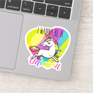 Sticker Je veux être une licorne