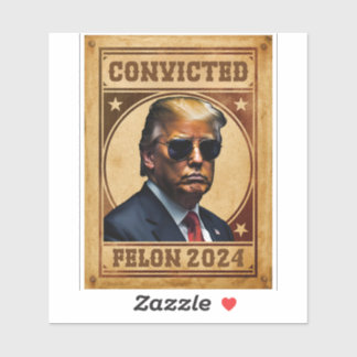 Sticker Je vote pour le Mugshot condamné de Felon Trump