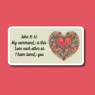 Sticker Jean 15:12 Bible Verse imperméable