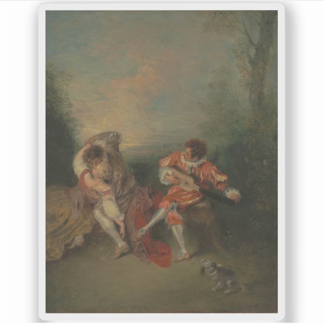 Sticker Jean-Antoine Watteau - La Surprise (Devant)