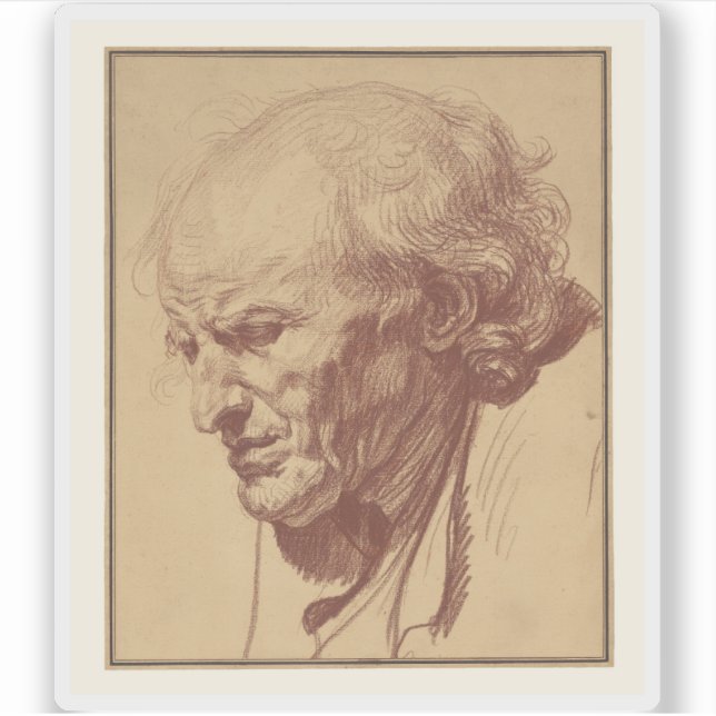 Sticker Jean-Baptiste Greuze - Chef d'un vieil homme (Devant)