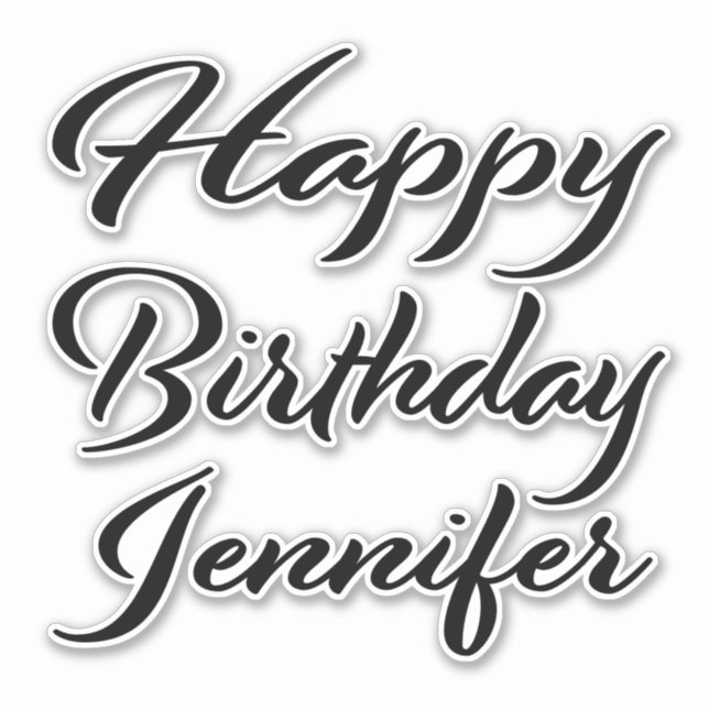 Sticker Jennifer Nom Prénom Anniversaire de la Broderie no (Devant)