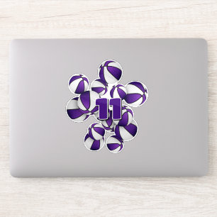 Sticker jersey numéro cluster violet blanc basketballs