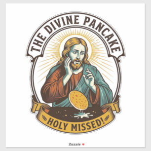 Sticker Jésus a laissé tomber la crêpe parfaite en la reto