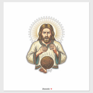 Sticker Jésus a laissé tomber un lourd ballon de médecine