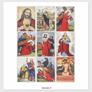 Sticker Jésus Christ Collage Sheet Art chrétien Religieux
