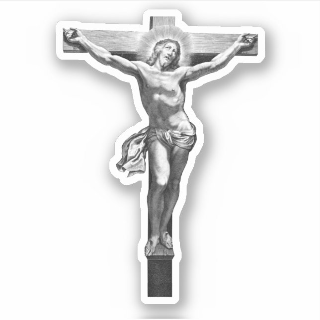 Sticker Jésus Christ Croix foi chrétienne Bible ART (Devant)