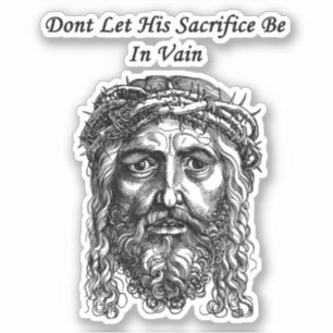 Sticker Jésus Christ Face Sacrifice bible Citation foi Art