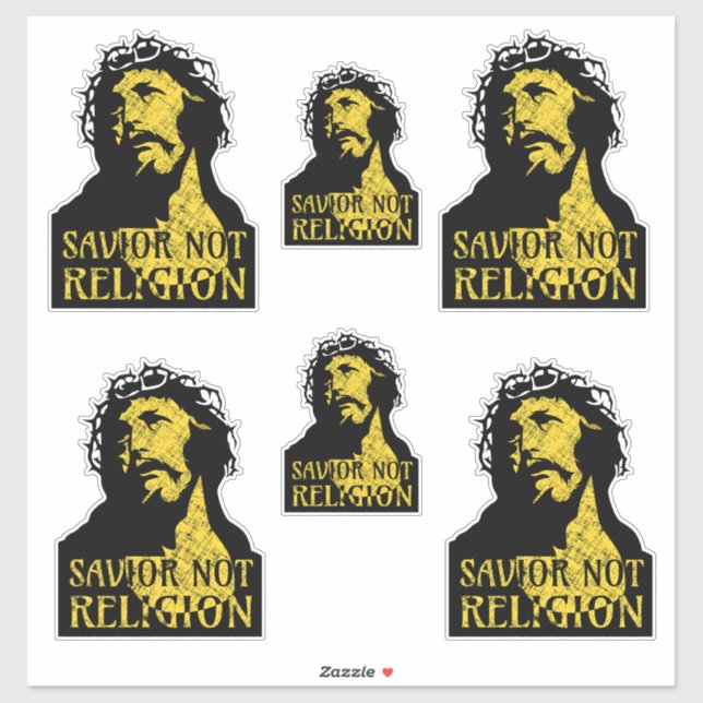 Sticker Jésus Christ - Sauveur Pas Religion (Feuille)
