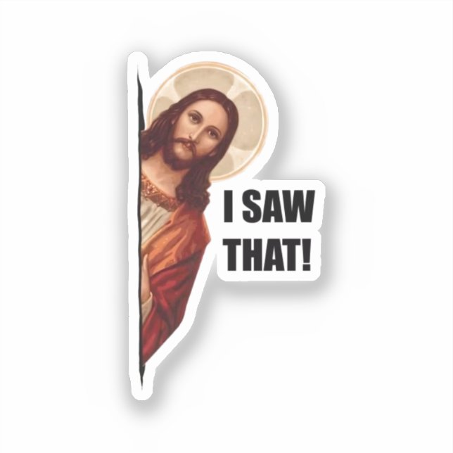 Sticker Jésus-Christ vous regarde, Jésus Je l'ai vu (Recto)