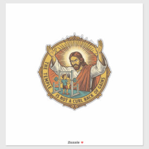 Sticker Jésus Colère Curl Biceps Rack Gym Agacement H