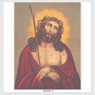Sticker Jésus Couronné d'Épines Art Sombre