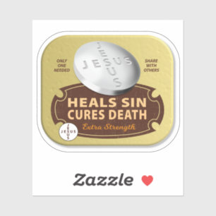 Sticker Jesus Cures Pill - Foi chrétienne Dieu guérit la m