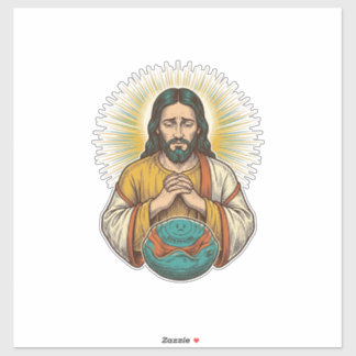 Sticker Jésus déçu Ballon de sport dégonflé Échec de gym