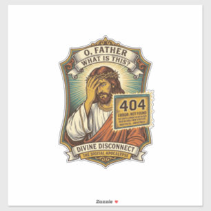 Sticker Jésus drôle Erreur 404 Humour Développeur Web Prog