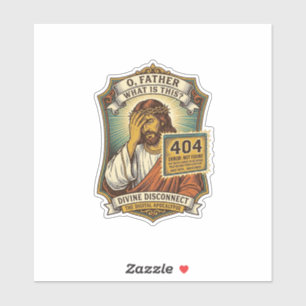 Sticker Jésus drôle Erreur 404 Humour Développeur Web Prog