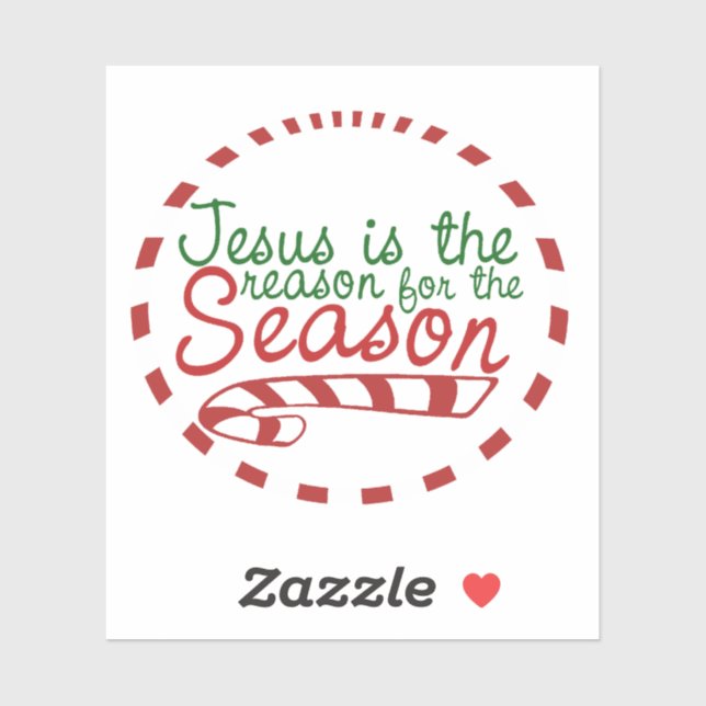 Sticker Jésus est la raison de la saison de Noël (Feuille)