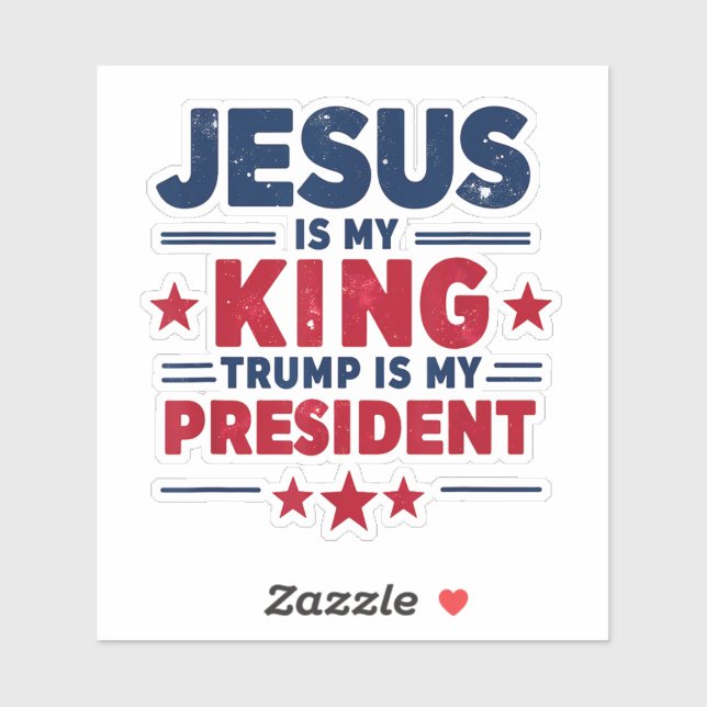 Sticker Jésus est mon roi Trump est mon président (Feuille)