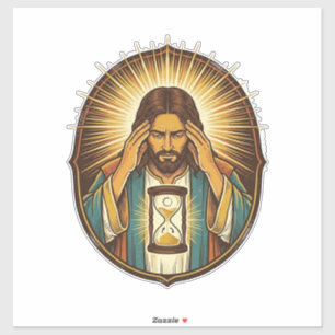 Sticker Jésus impatient Chargement Sablier Internet Lent T