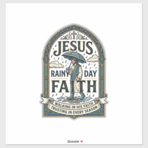 Sticker Jésus Jour Pluvieux Foi Jésus Jour Pluvieux Foi Ch