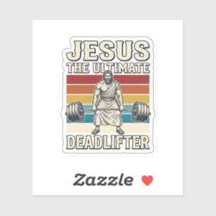 Sticker Jésus le souleveur de poids mort ultime conception
