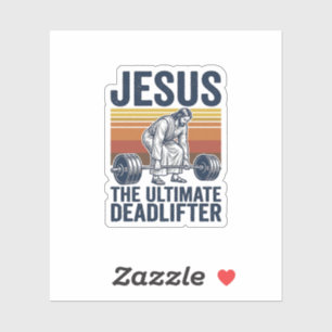 Sticker Jésus Le Souleveur De Poids Ultime Chemise De Gym