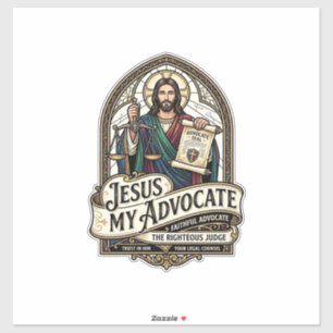 Sticker Jésus Mon Défenseur Jésus Avocat du Tribunal Chris