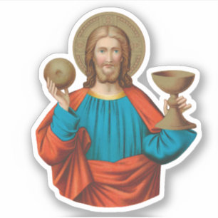 Sticker Jésus qui maintient l'Eucharistie (SNV 050)