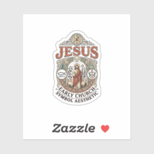Sticker Jésus Symbole de l'Église primitive Esthétique Jés
