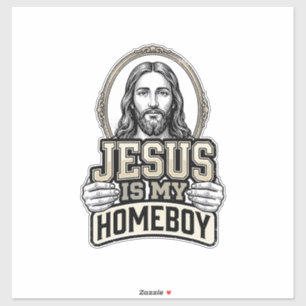 Sticker Jésus vintage est mon pote gravé design vectoriel