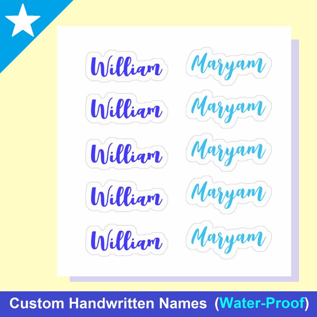 Sticker (Jeu bleu de 10) Nom élégant du script de signatur (Blue name stickers
Elegant name labels for boys)