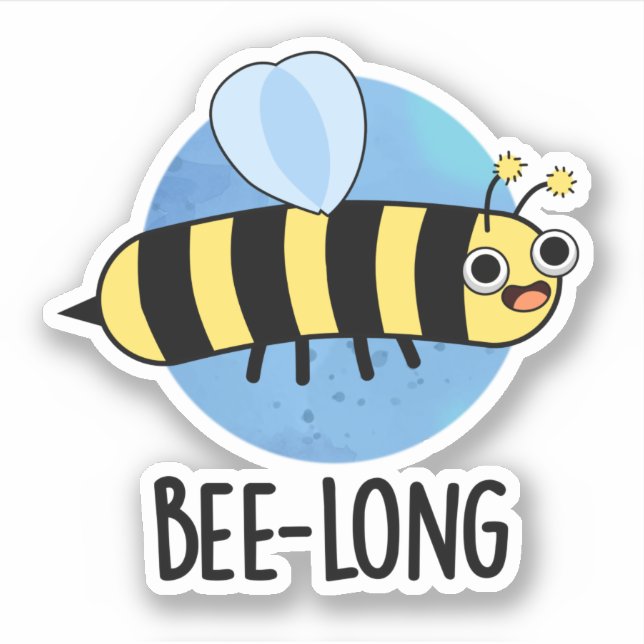 Sticker Jeu d'abeilles long et drôle d'insectes long (Devant)