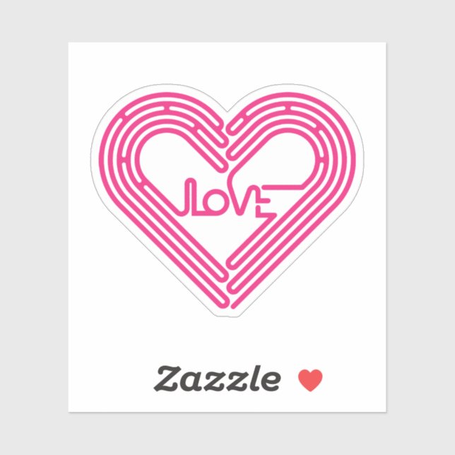 Sticker Jeu d'amour rose drôle (Feuille)