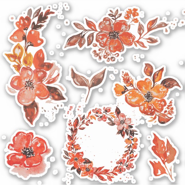 Sticker Jeu d'aquarelle orange (Devant)