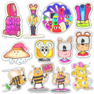 Sticker Jeu d'autocollants Hello Designer 1