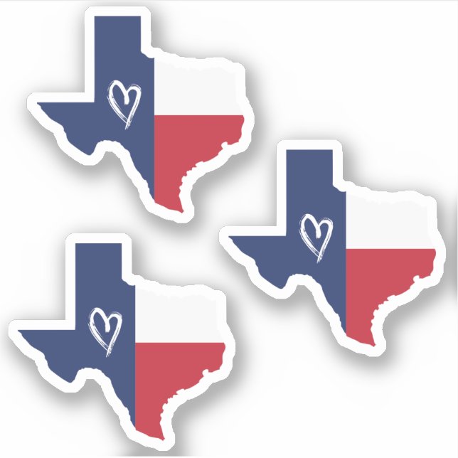 Sticker Jeu de 3 Amours au Texas State Flag (Devant)