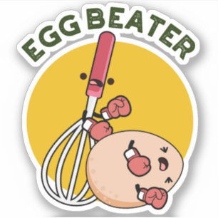 Sticker Jeu de boxe amusant de beatère d'oeufs