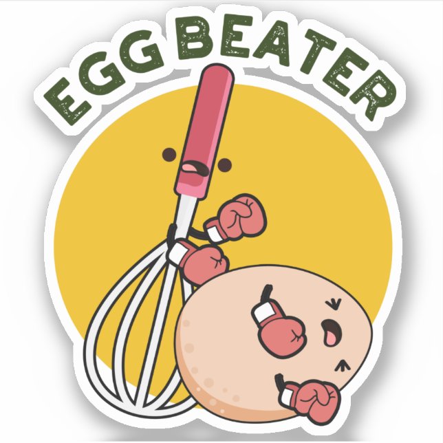 Sticker Jeu de boxe amusant de beatère d'oeufs (Devant)